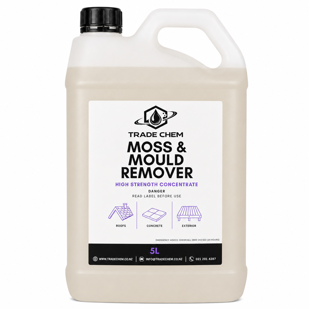 Trade Chem Moss and Mould Remover 5L bottle