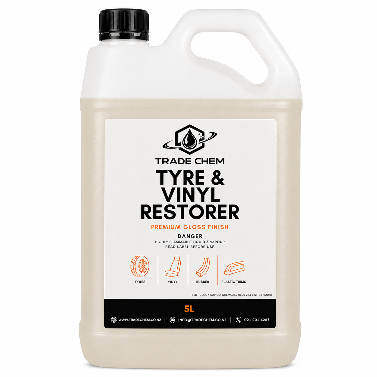 Trade Chem Tyre and Vinyl Restorer 5L bottle
